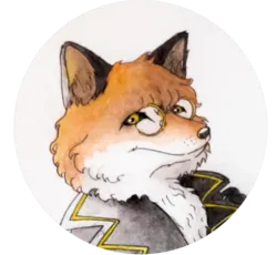 una volpe con gli occhiali